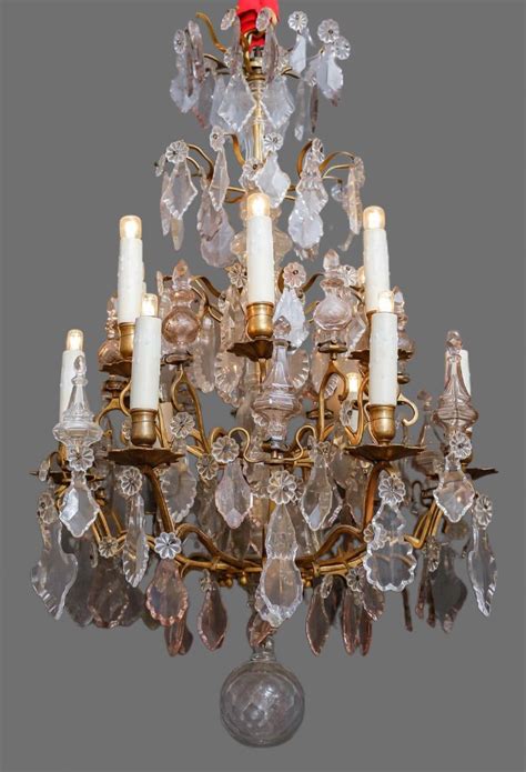 Proantic Lustre Cristal Et Bronze Vers