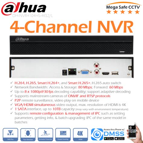 Dahua Dh Nvr Hs Ks L Channel H Nvr Sata Interface K