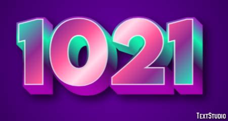 1021 Text Effect and Logo Design Number