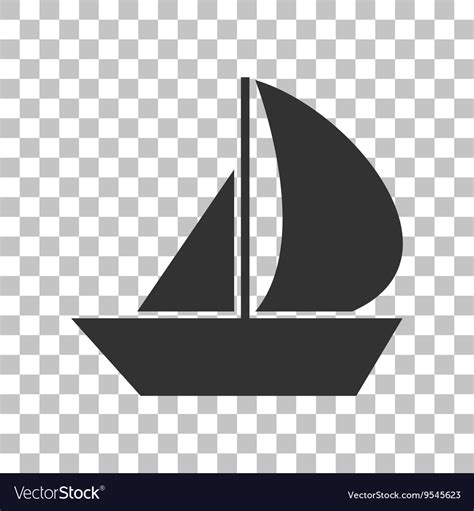 Sail Boat sign Dark gray icon on transparent Vector Image