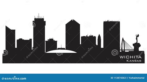 Wichita Kansas City Skyline Vector Silhouette Stock Vector ...