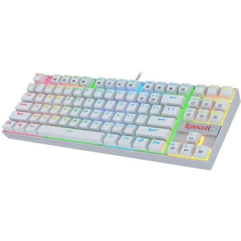 Teclado Gamer Redragon Kumara Lunar White RGB Switch Azul K552W RGB