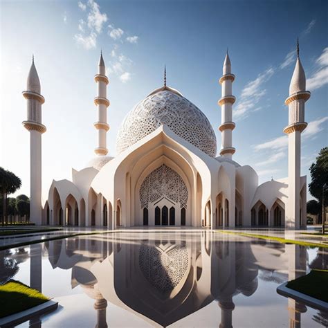 Premium Ai Image Exterior Of A Contemporary Mosque The Most Beautiful