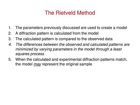 PPT Fundamentals Of Rietveld Refinement II Refinement Of A Single