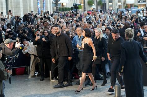 Kylie Jenner Sexy Cleavage Black Dress Paris Fashion Week Hot Celebs Home