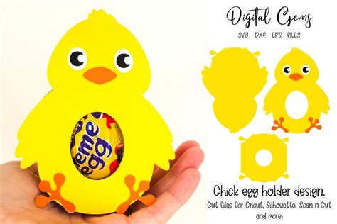 Chick Easter Egg Holder Design Svg Dxf Eps Files