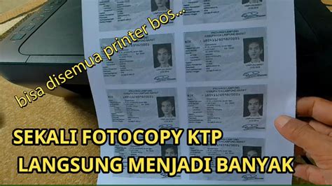 CUMA INI TUTORIALNYA DIYOUTUBE Cara Fotocopy KTP Langsung Banyak Di