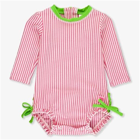 Ruffle Butts Swim Nwt Rufflebutts Hot Pink And Lime Green Seersucker Swimsuit Poshmark