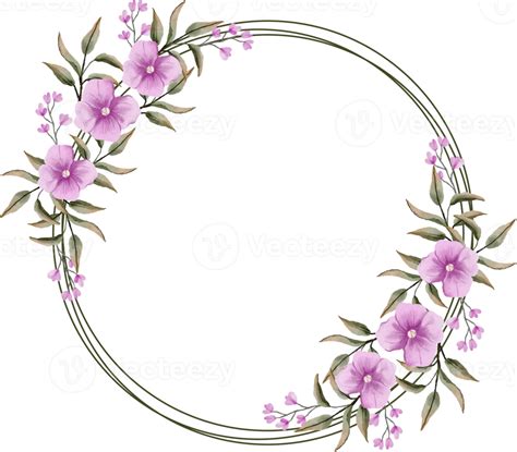 Elegante Moldura De Flores Em Aquarela 13391211 PNG