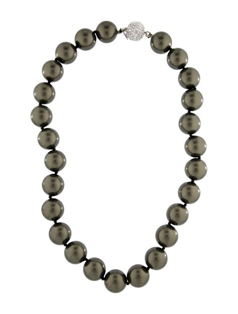 Christian Dior Faux Pearl Resin Mise En Dior Necklace Palladium