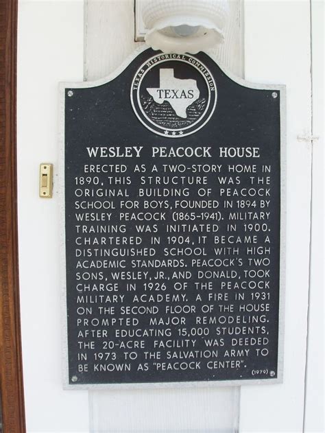 Wesley Peacock House Texas Historical Markers