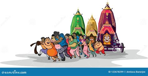Happy Rath Yatra Festival In India Stock Vector Illustration Of