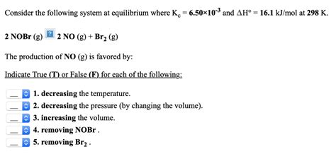 Solved Consider The Following System At Equilibrium Where Kc Chegg