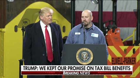 Ken You Just Got A 2 200 Raise Trump Brings Worker Onstage During Speech On Tax Cuts Fox