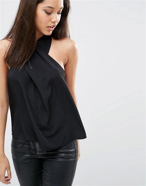 Asos Wrap Front Halter Neck Top At Halter Neck Top Halter Neck Tops