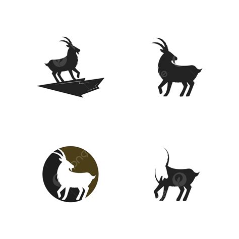 Goat Logo Template Nature Horned Silhouette Vector Nature Horned