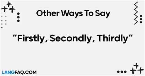 ways   firstly  thirdly