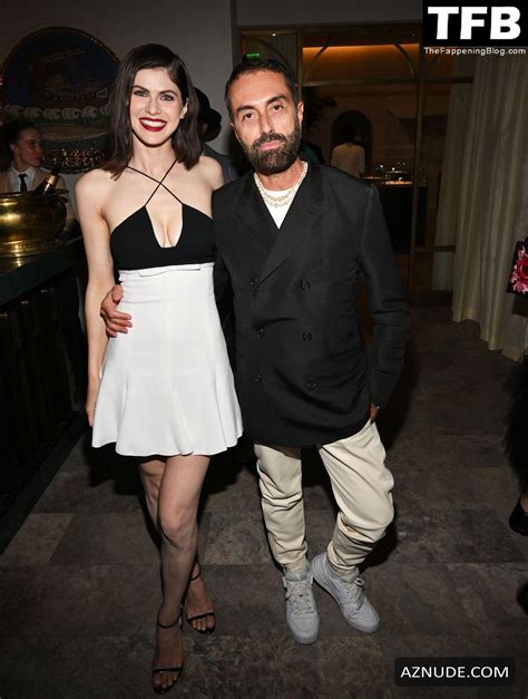 Alexandra Daddario Sexy Seen Showing Off Her Hot Tits And Legs At A Dinner Party In Los Angeles