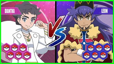 Pokemon Battle Pedia Diantha Vs Leon YouTube