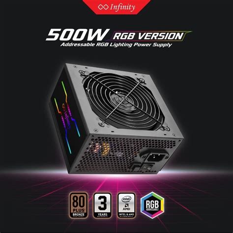 Jual Infinity Striker Power Rgb 500 Watt 80 Bronze Power Supply