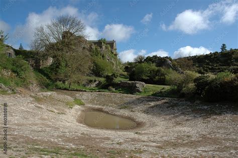 Lavogne Templiers Plateau Du Larzac La Couvertoirade Stock Photo