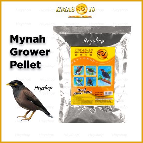 Emas 10 Mynah Grower Pellet 1kg Tiong Mas Bird Food Bird Feed 3012