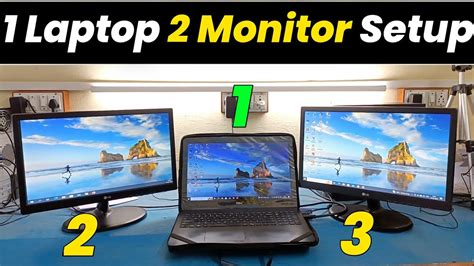 How To Connect 2 Monitors To One Laptop Dual Monitor Setup Concept