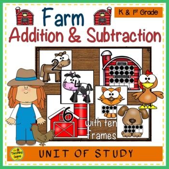 Farm Themed 2 Addend Addition Subtraction With Ten Frames TPT