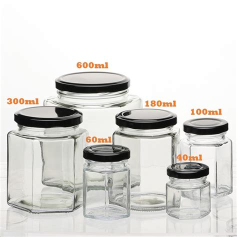 Hexagon Airtight Glass Jar Mini Bottle Storage Container Wedding Door