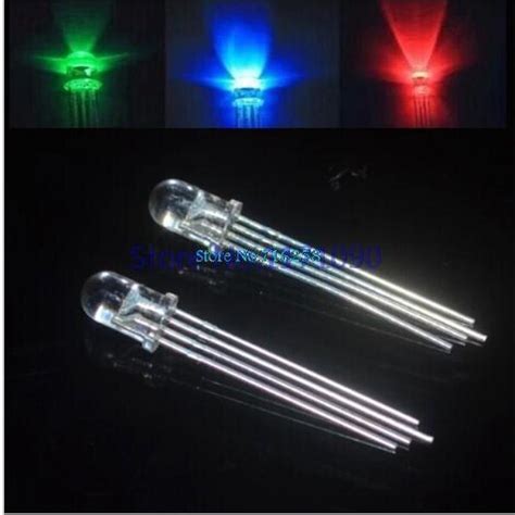 Pcs Lot Mm Rgb Led Common Cathode Pins Tri Color Emitting Diodes