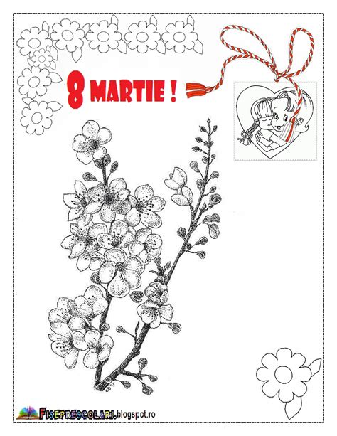 FISE De Colorat Pentru 8 Martie Planse De Colorat Pentru 8 Martie