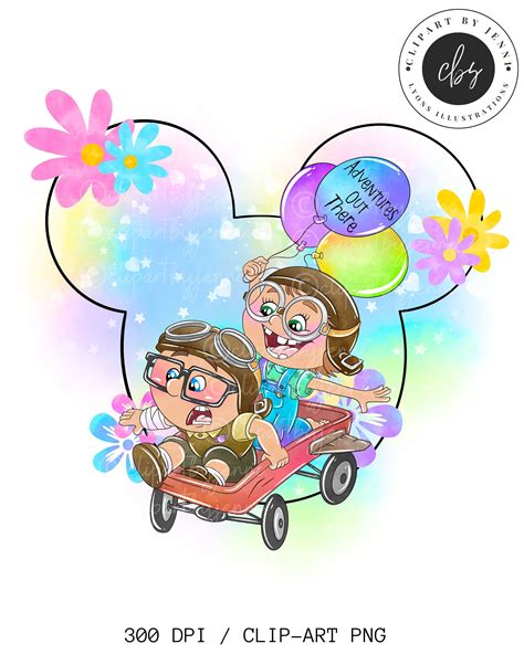 Watercolour Up Carl And Ellie Clipart Up Carl Ellie 300 Dpi Sublimation