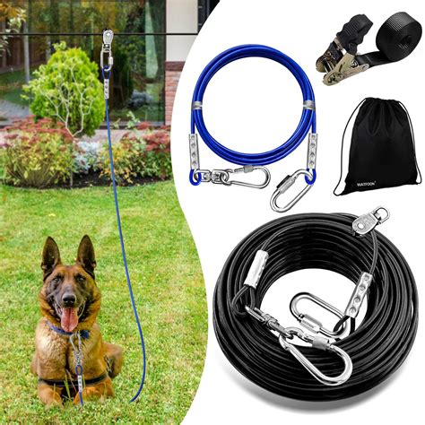 Snapklik.com : WATFOON Dog Runner For Yard, Trolley Cable System Aerial