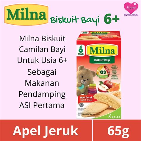 Jual Milna Biscuit Apel Jeruk 65g Biskuit Snack Camilan Bayi 6 12 Bulan