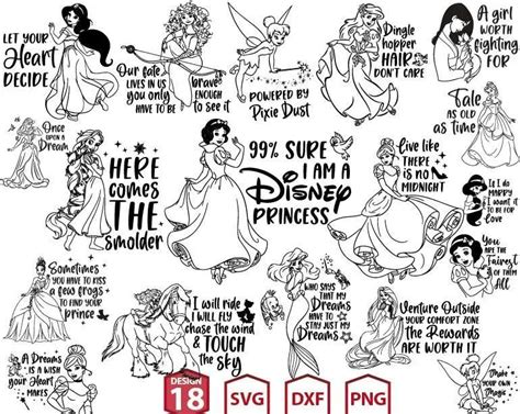 Disney Princess Quotes Svg Bundle Upp404 Upplop Graphics Resources