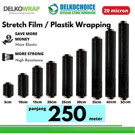 Jual Stretch Film Bening Hitam Cm X M Plastik Wrapping Shopee