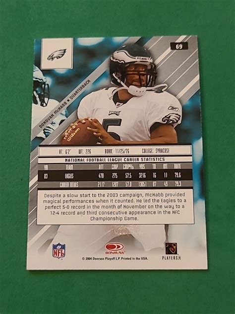 2004 Donovan McNabb Leaf Rookies Stars Longevity 69 EBay