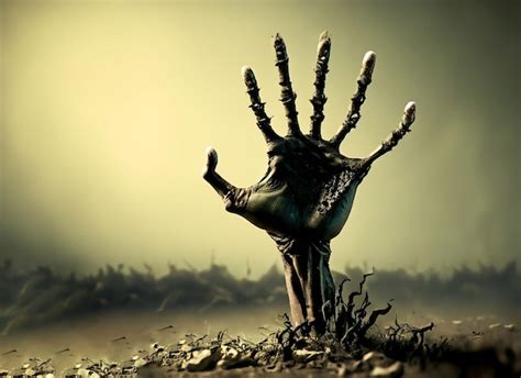 Premium Ai Image Halloween Dead Hand Coming Out From The Soil