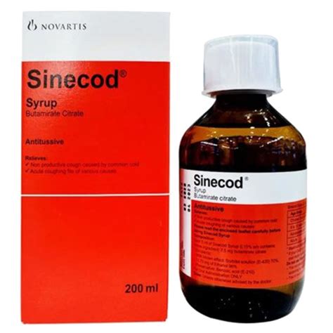 Sinecod Syrup Cough Relief Syrup 200ml Online In Uae Binsina Pharmacy