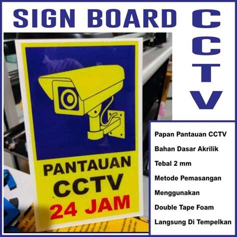 Papan Cctv Akrilik Sign Board Acrilyc Lazada Indonesia