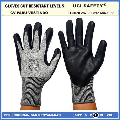 Sarung Tangan Karet Tahan Pisau Anti Gores Cut Resistant Gloves Cv