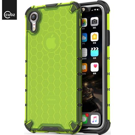 Husa IPhone XR Gel TPU Honeycomb Shock Proof Green CUBZ Livrare 24h