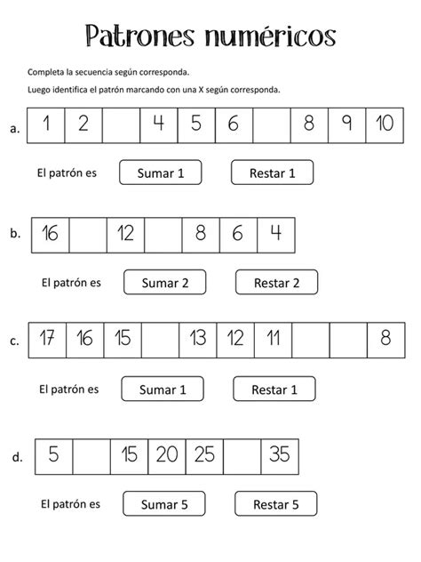 Patrones numéricos profe social