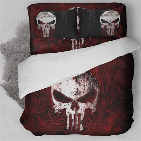 The Punisher Cool Skull 3d Bedding Set Skullflow Beeteeshop