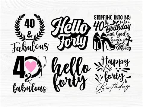 40th Birthday Svg Forty Svg Hello 40 Svg Dxf Etsy