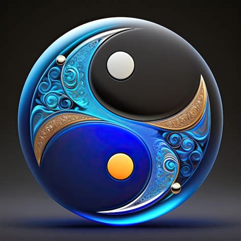 Premium Ai Image Blue And Black Yin Yang Symbol