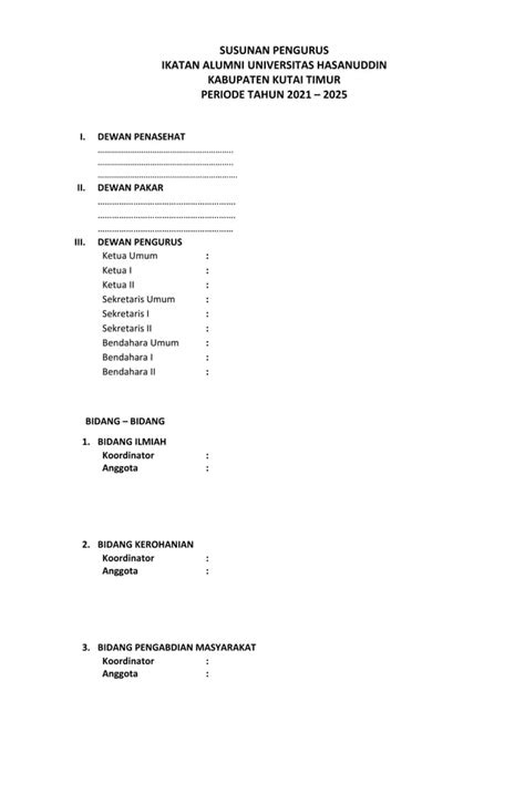 SUSUNAN PENGURUS IKA UNHAS 2125 Pdf