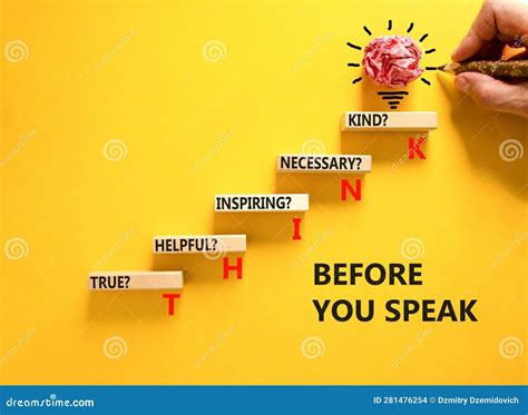 Think Before You Speak Symbol Concept Words Think Before You Speak