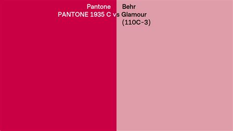 Pantone 1935 C Vs Behr Glamour 110C 3 Side By Side Comparison