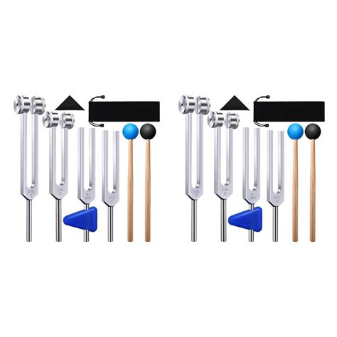 8 Pack Tuning Fork Set 128 Hz 256 Hz 512 Hz 528 Hz With Tuning Fork